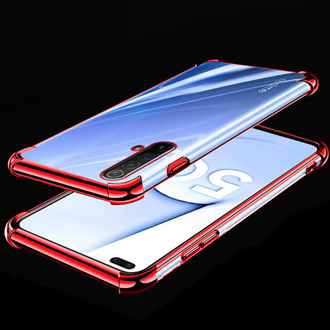 Silikon Schutzhülle Ultra Dünn Flexible Tasche Durchsichtig Transparent H02 für Realme X50m 5G Rot