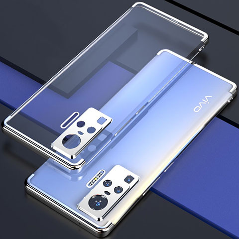 Silikon Schutzhülle Ultra Dünn Flexible Tasche Durchsichtig Transparent H02 für Vivo X51 5G Silber