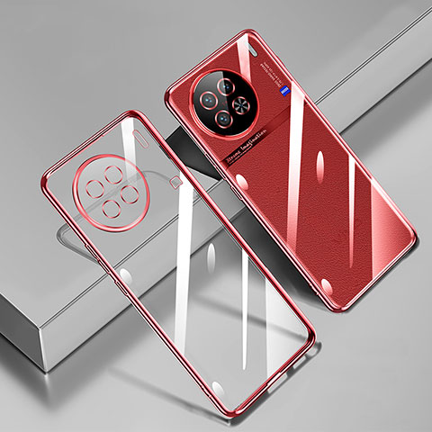 Silikon Schutzhülle Ultra Dünn Flexible Tasche Durchsichtig Transparent H02 für Vivo X90 Pro 5G Rot