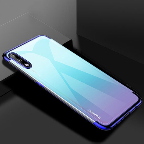 Silikon Schutzhülle Ultra Dünn Flexible Tasche Durchsichtig Transparent H03 für Huawei Enjoy 10 Blau