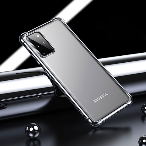 Silikon Schutzhülle Ultra Dünn Flexible Tasche Durchsichtig Transparent H03 für Samsung Galaxy S20 Plus 5G Schwarz