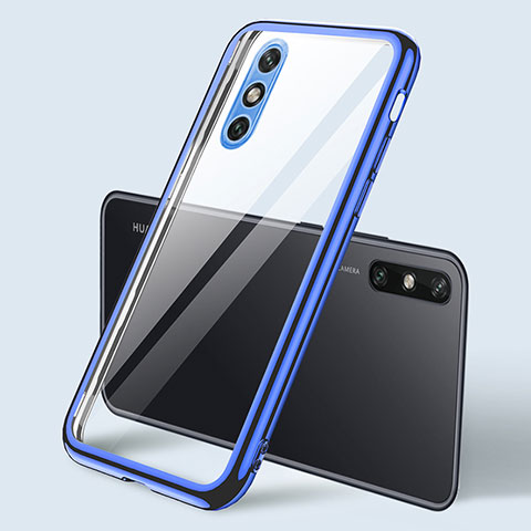 Silikon Schutzhülle Ultra Dünn Flexible Tasche Durchsichtig Transparent H04 für Huawei Enjoy 10e Blau