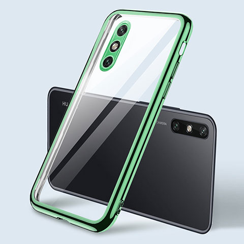Silikon Schutzhülle Ultra Dünn Flexible Tasche Durchsichtig Transparent H04 für Huawei Enjoy 10e Grün