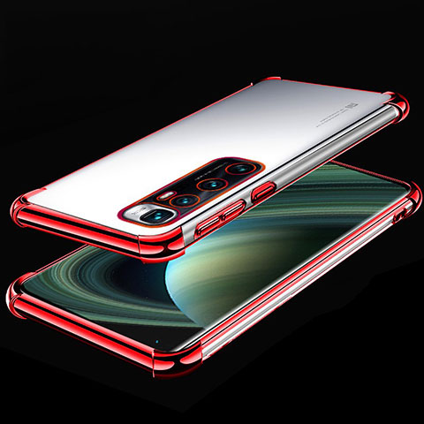 Silikon Schutzhülle Ultra Dünn Flexible Tasche Durchsichtig Transparent H04 für Xiaomi Mi 10 Ultra Rot