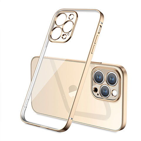 Silikon Schutzhülle Ultra Dünn Flexible Tasche Durchsichtig Transparent H05 für Apple iPhone 13 Pro Gold