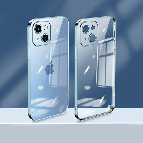 Silikon Schutzhülle Ultra Dünn Flexible Tasche Durchsichtig Transparent H08 für Apple iPhone 13 Mini Blau