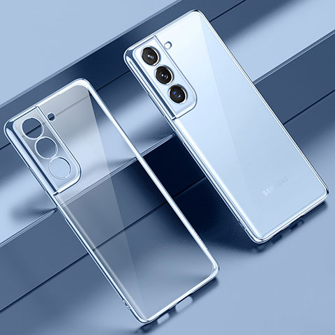 Silikon Schutzhülle Ultra Dünn Flexible Tasche Durchsichtig Transparent H08 für Samsung Galaxy S21 FE 5G Hellblau