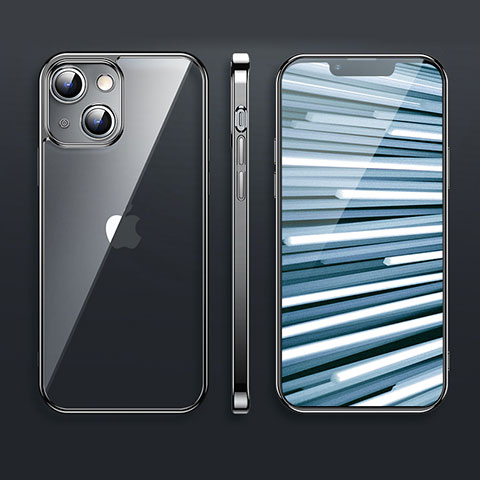 Silikon Schutzhülle Ultra Dünn Flexible Tasche Durchsichtig Transparent H09 für Apple iPhone 14 Schwarz
