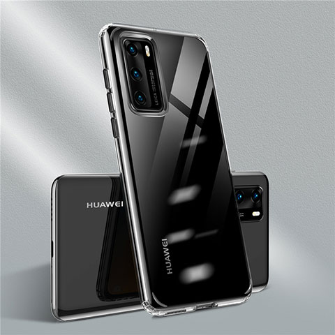 Silikon Schutzhülle Ultra Dünn Flexible Tasche Durchsichtig Transparent N01 für Huawei P40 Schwarz