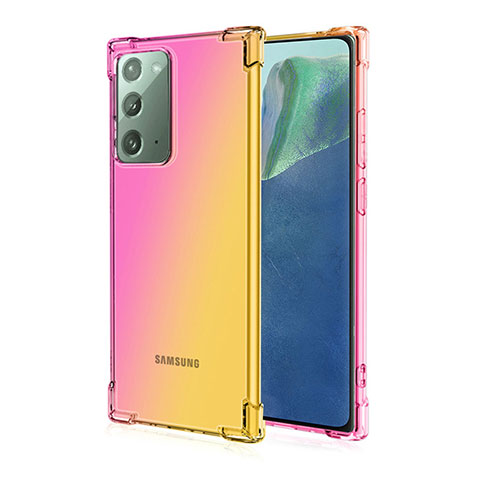 Silikon Schutzhülle Ultra Dünn Flexible Tasche Durchsichtig Transparent N01 für Samsung Galaxy Note 20 5G Gelb