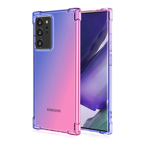 Silikon Schutzhülle Ultra Dünn Flexible Tasche Durchsichtig Transparent N01 für Samsung Galaxy Note 20 Ultra 5G Blau