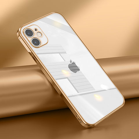 Silikon Schutzhülle Ultra Dünn Flexible Tasche Durchsichtig Transparent N02 für Apple iPhone 12 Gold