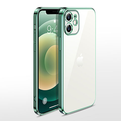 Silikon Schutzhülle Ultra Dünn Flexible Tasche Durchsichtig Transparent N04 für Apple iPhone 12 Grün