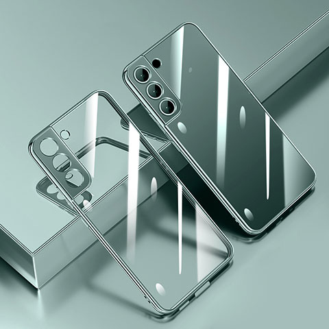 Silikon Schutzhülle Ultra Dünn Flexible Tasche Durchsichtig Transparent R01 für Samsung Galaxy S21 5G Grün