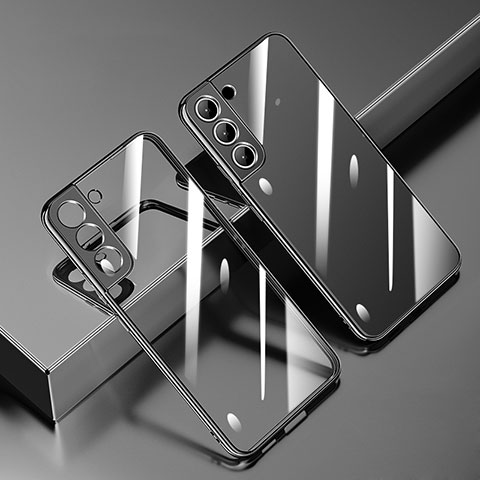 Silikon Schutzhülle Ultra Dünn Flexible Tasche Durchsichtig Transparent R01 für Samsung Galaxy S21 5G Schwarz