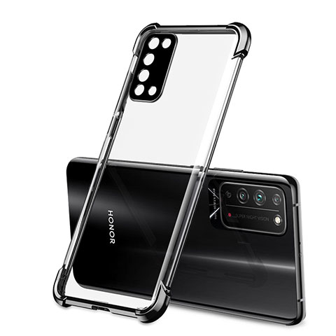 Silikon Schutzhülle Ultra Dünn Flexible Tasche Durchsichtig Transparent S01 für Huawei Honor X10 5G Schwarz