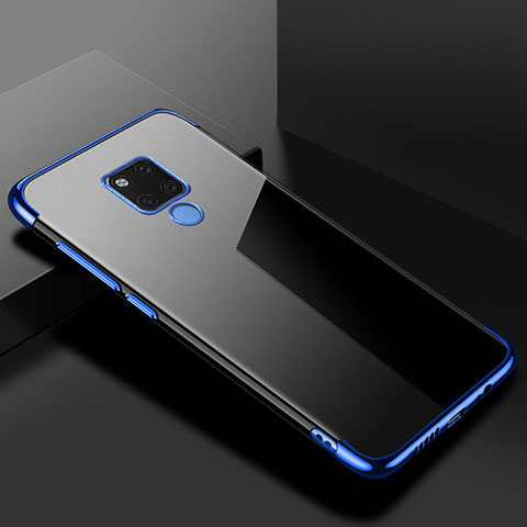 Silikon Schutzhülle Ultra Dünn Flexible Tasche Durchsichtig Transparent S01 für Huawei Mate 20 X 5G Blau