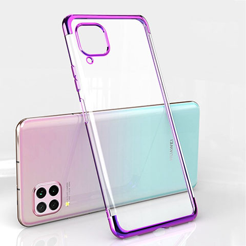Silikon Schutzhülle Ultra Dünn Flexible Tasche Durchsichtig Transparent S01 für Huawei P40 Lite Violett