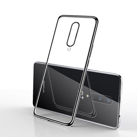 Silikon Schutzhülle Ultra Dünn Flexible Tasche Durchsichtig Transparent S01 für OnePlus 8 Schwarz