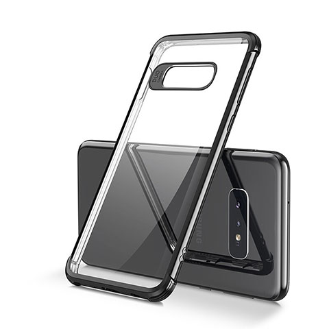 Silikon Schutzhülle Ultra Dünn Flexible Tasche Durchsichtig Transparent S01 für Samsung Galaxy S10e Schwarz