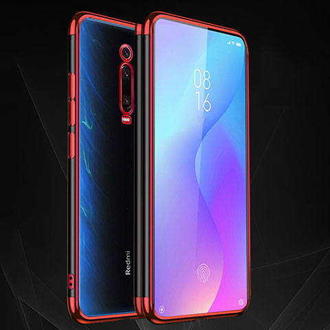 Silikon Schutzhülle Ultra Dünn Flexible Tasche Durchsichtig Transparent S02 für Xiaomi Redmi K20 Rot