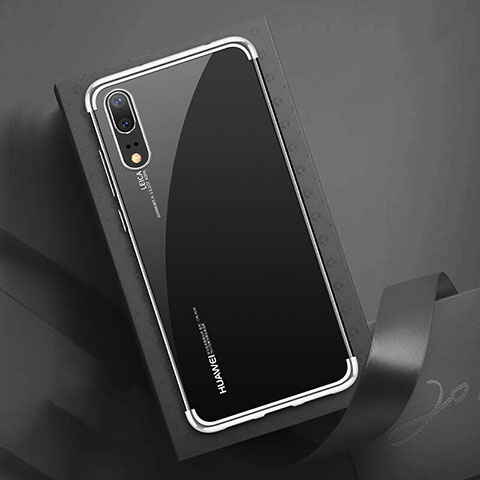 Silikon Schutzhülle Ultra Dünn Flexible Tasche Durchsichtig Transparent S03 für Huawei P20 Silber