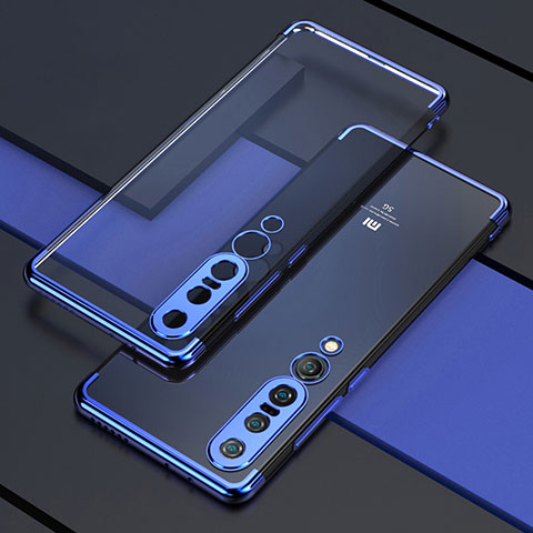 Silikon Schutzhülle Ultra Dünn Flexible Tasche Durchsichtig Transparent S03 für Xiaomi Mi 10 Pro Blau