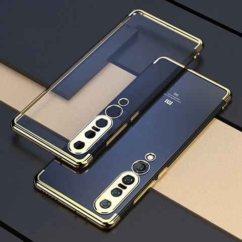 Silikon Schutzhülle Ultra Dünn Flexible Tasche Durchsichtig Transparent S03 für Xiaomi Mi 10 Pro Gold