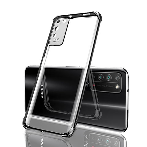 Silikon Schutzhülle Ultra Dünn Flexible Tasche Durchsichtig Transparent S04 für Huawei Honor X10 5G Schwarz
