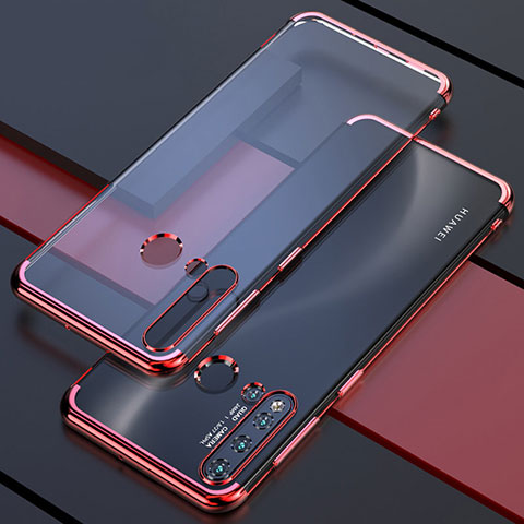 Silikon Schutzhülle Ultra Dünn Flexible Tasche Durchsichtig Transparent S04 für Huawei Nova 5i Rot