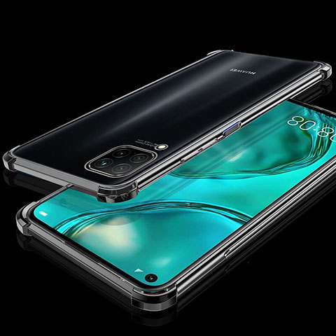 Silikon Schutzhülle Ultra Dünn Flexible Tasche Durchsichtig Transparent S04 für Huawei P40 Lite Schwarz