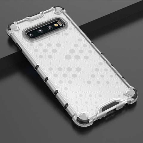 Silikon Schutzhülle Ultra Dünn Flexible Tasche Durchsichtig Transparent S05 für Samsung Galaxy S10 5G Weiß