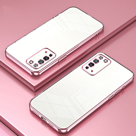 Silikon Schutzhülle Ultra Dünn Flexible Tasche Durchsichtig Transparent SY1 für Huawei Honor X10 5G Rosegold
