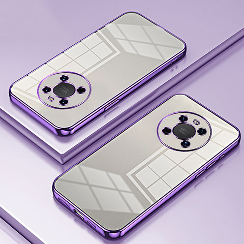 Silikon Schutzhülle Ultra Dünn Flexible Tasche Durchsichtig Transparent SY1 für Huawei Mate 40 Violett