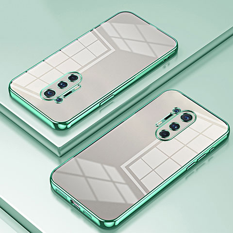 Silikon Schutzhülle Ultra Dünn Flexible Tasche Durchsichtig Transparent SY1 für OnePlus 8 Pro Grün