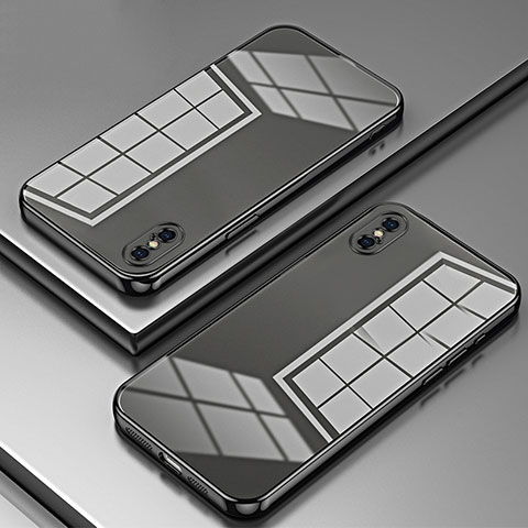 Silikon Schutzhülle Ultra Dünn Flexible Tasche Durchsichtig Transparent SY2 für Apple iPhone Xs Max Schwarz