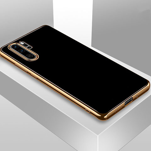 Silikon Schutzhülle Ultra Dünn Flexible Tasche Durchsichtig Transparent T01 für Huawei P30 Pro Schwarz