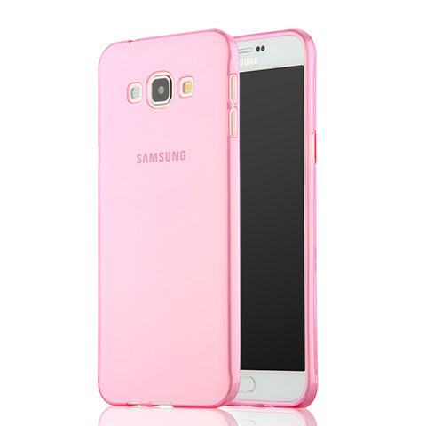 Silikon Schutzhülle Ultra Dünn Handyhülle Hülle Durchsichtig Transparent für Samsung Galaxy A7 SM-A700 Rosa