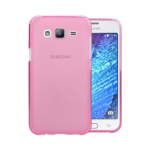 Silikon Schutzhülle Ultra Dünn Handyhülle Hülle Durchsichtig Transparent für Samsung Galaxy J5 SM-J500F Rosa