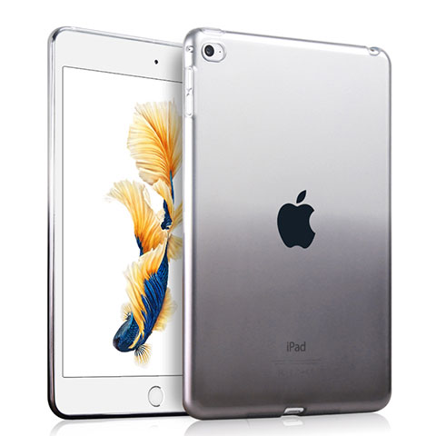 Silikon Schutzhülle Ultra Dünn Hülle Durchsichtig Farbverlauf für Apple iPad Air 2 Grau