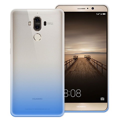 Silikon Schutzhülle Ultra Dünn Hülle Durchsichtig Farbverlauf für Huawei Mate 9 Hellblau
