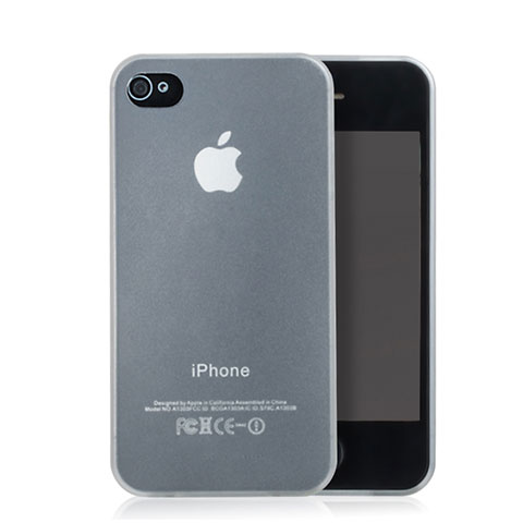 Silikon Schutzhülle Ultra Dünn Hülle Durchsichtig Matt für Apple iPhone 4 Weiß