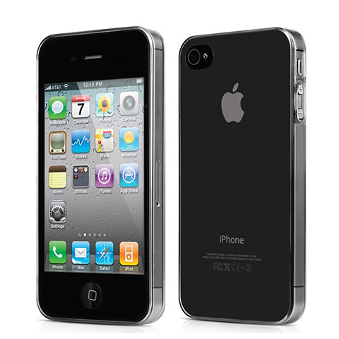 Silikon Schutzhülle Ultra Dünn Hülle Durchsichtig Transparent für Apple iPhone 4 Grau