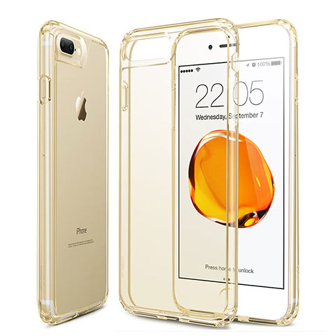 Silikon Schutzhülle Ultra Dünn Hülle Durchsichtig Transparent für Apple iPhone 8 Plus Gold