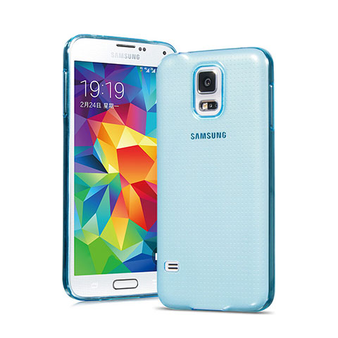Silikon Schutzhülle Ultra Dünn Hülle Durchsichtig Transparent für Samsung Galaxy S5 G900F G903F Blau