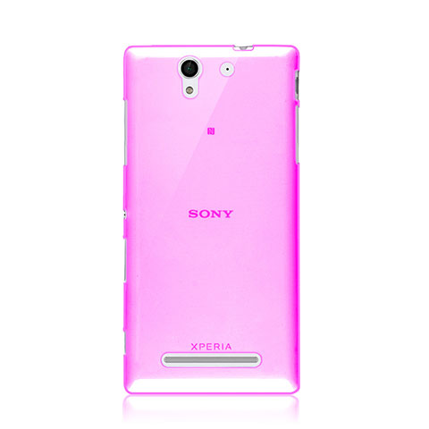 Silikon Schutzhülle Ultra Dünn Hülle Durchsichtig Transparent für Sony Xperia C3 Rosa