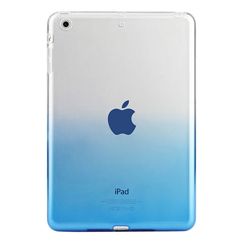 Silikon Schutzhülle Ultra Dünn Tasche Durchsichtig Farbverlauf für Apple iPad Mini Blau