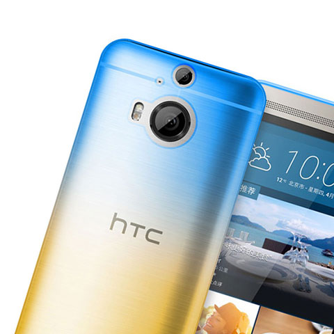 Silikon Schutzhülle Ultra Dünn Tasche Durchsichtig Farbverlauf für HTC One M9 Plus Orange