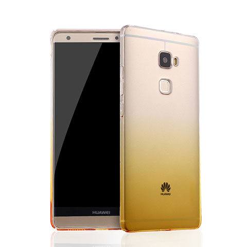 Silikon Schutzhülle Ultra Dünn Tasche Durchsichtig Farbverlauf für Huawei Mate S Gelb