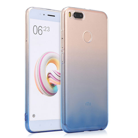 Silikon Schutzhülle Ultra Dünn Tasche Durchsichtig Farbverlauf für Xiaomi Mi A1 Blau